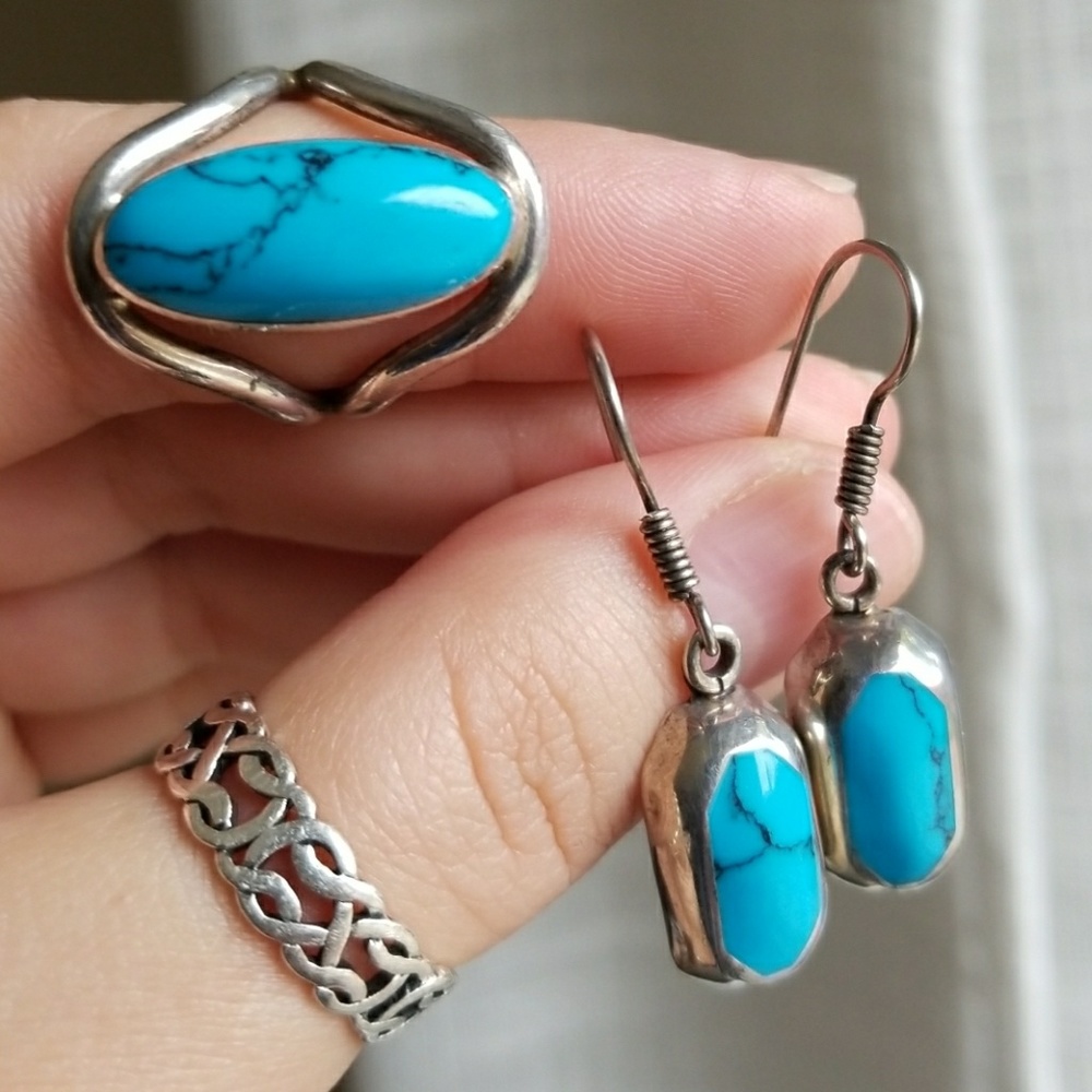Silver and turquoise set